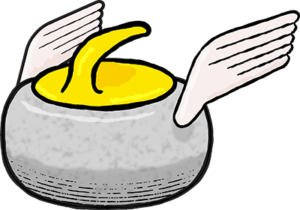 Wee Yellow Flying Curling Stone