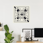 Zazzle Geometric Abstract Modern Art in Cream & Eigengrau Poster (Home Office)