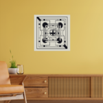 Zazzle Geometric Abstract Modern Art in Cream & Eigengrau Poster (Living Room 2)