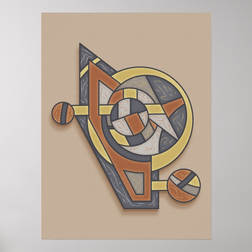 Zazzle Geometric Deco Fusion Design Poster (Front)