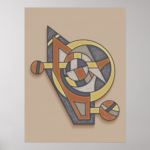 Zazzle Geometric Deco Fusion Design Poster (Front)