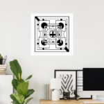 Zazzle Monochrome Geometric Minimalist Abstract Geometric Poster (Home Office)(1)