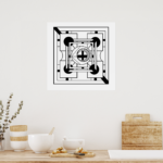 Zazzle Monochrome Geometric Minimalist Abstract Geometric Poster (Kitchen)