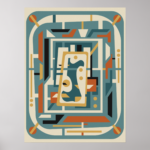 Zazzle Retro Futurist Mid Century Modern Poster (Front)(1)