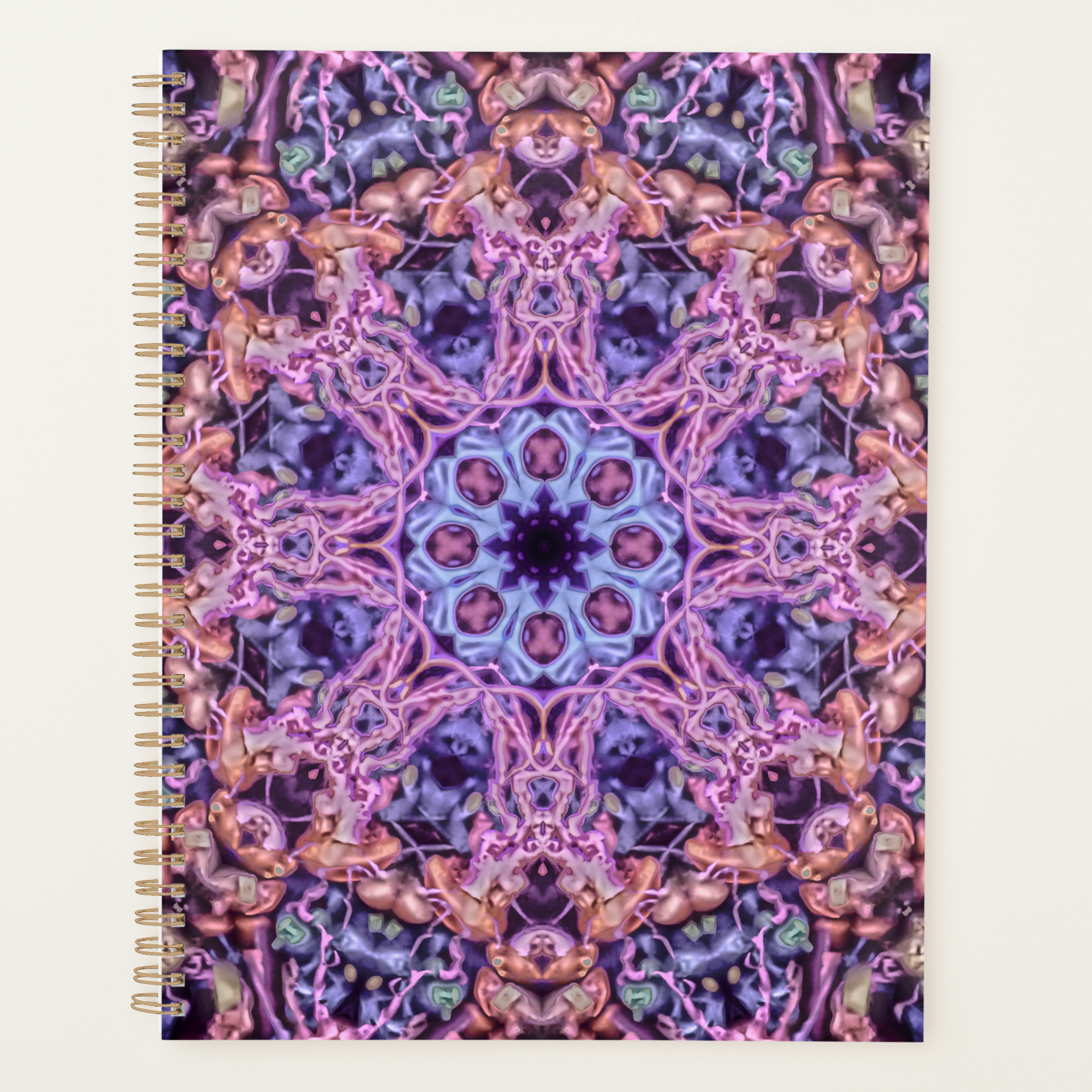 Zazzle Alien Purple Psychedelic Kaleidoscopic Mandala Planner (Front)