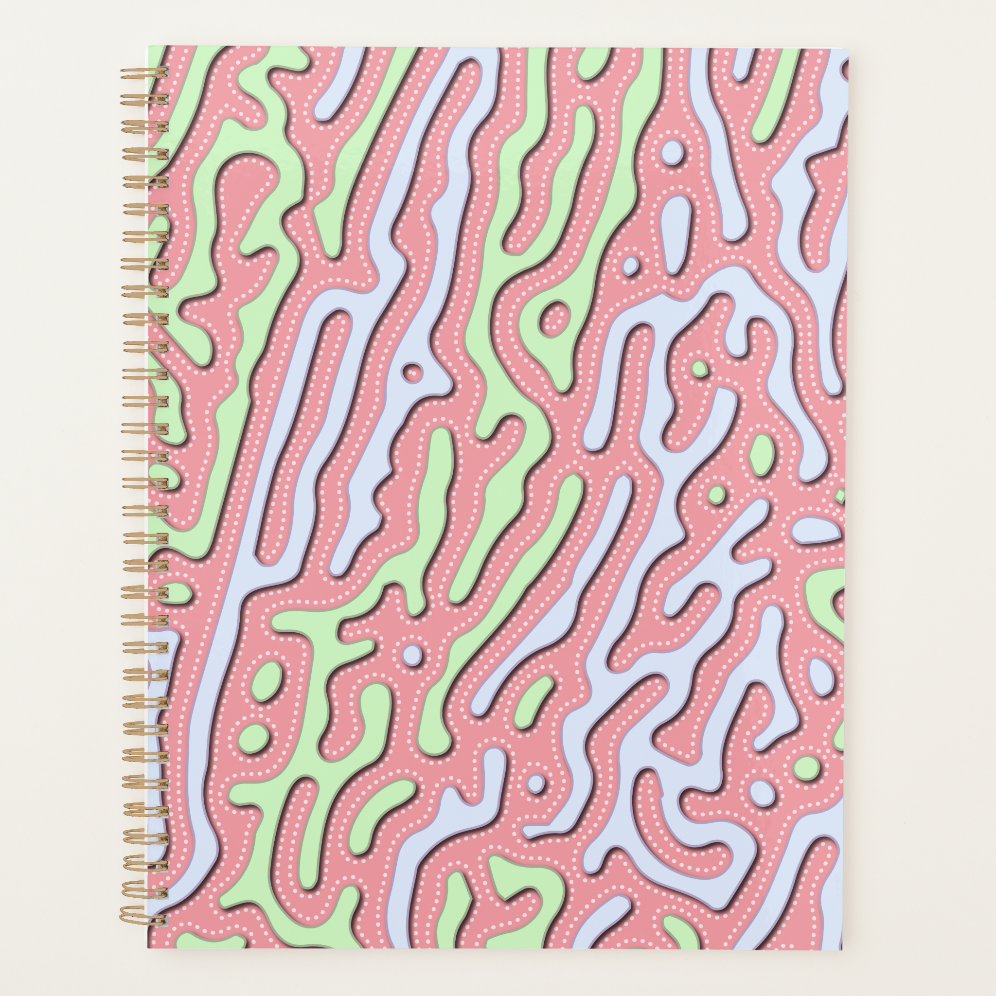 Zazzle Pastel Kawaii Abstract Colorful Squiggle Design Planner (Front)
