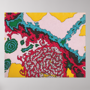 Zazzle vivid organic psychedelic surrealism poster (Front)